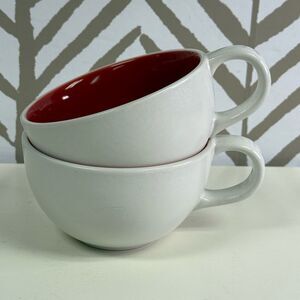 Crate & Barrel White & Ted Mugs Set of 2